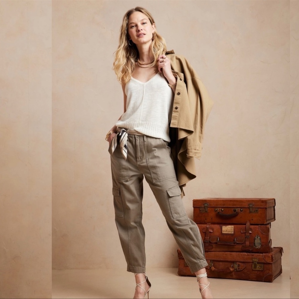 Banana Republic Women's Cargo Tapered Utility Surplus Pants 10